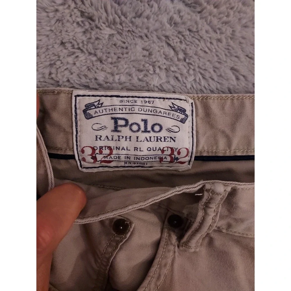Polo Ralph Lauren Pants‎ Mens 32x32 Varick Slim Straight Studded Chino Beige